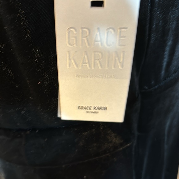 GRACE KARIN Women Sleeveless Lace Patchwork Deep V-Neck A Line Flared Dress - Picture 13 of 16